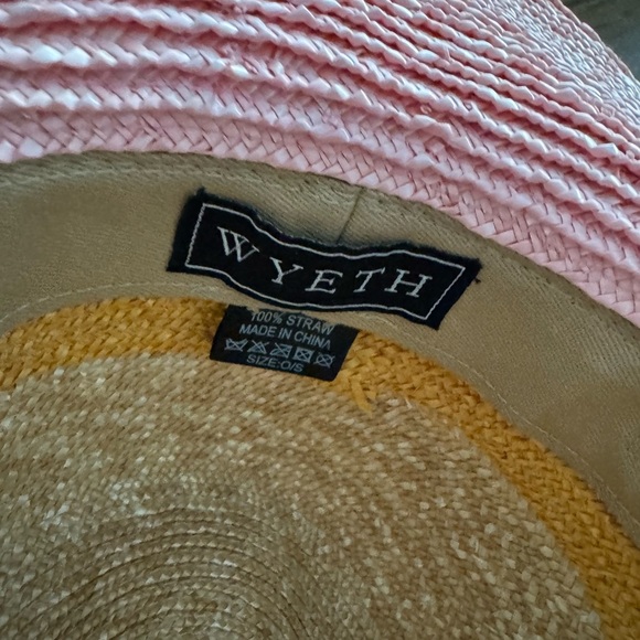 Wyeth Stylish Pink and Gold Wide-Brim Hat, size O/S - Picture 3 of 3